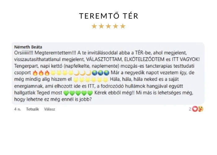 Ötcsillagos vélemény: Németh Beáta a Teremtő Térről – „Megteremtettem! ITT VAGYOK!”